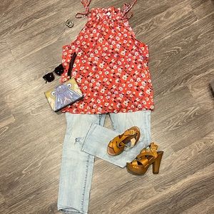 Alice Blue Tie-Neck Top